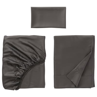 NATTJASMIN Sheet set, dark gray, Twin
