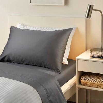 NATTJASMIN Sheet set, dark gray, Twin