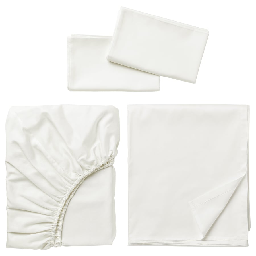 NATTJASMIN sheet set, white, Queen - IKEA