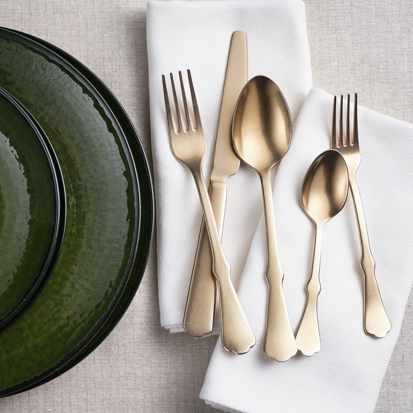 NATTKLOT 20-piece flatware set, gold - IKEA