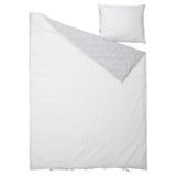 NATTSLÄNDA Duvet cover and pillowcase(s), floral pattern gray/white, Twin