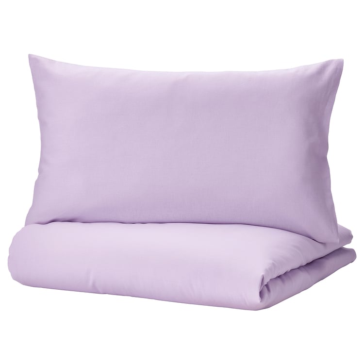 NATTSVÄRMARE duvet cover and pillowcase(s), lilac, King IKEA
