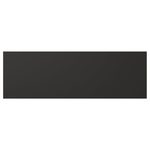 Black rectangular NICKEBO panel, sleek and modern, crafted from recycled wood and plastic, matt finish.