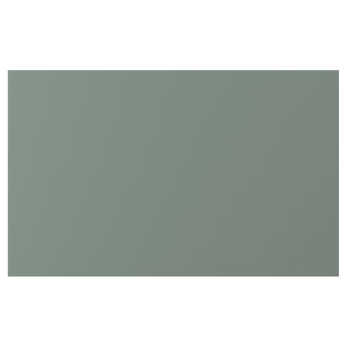 Grey-green NICKEBO cabinet front, smooth matt finish, particleboard with durable foil and plastic edging.