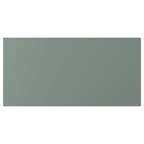 NICKEBO drawer front in grey-green with smooth, rectangular design and matt surface.