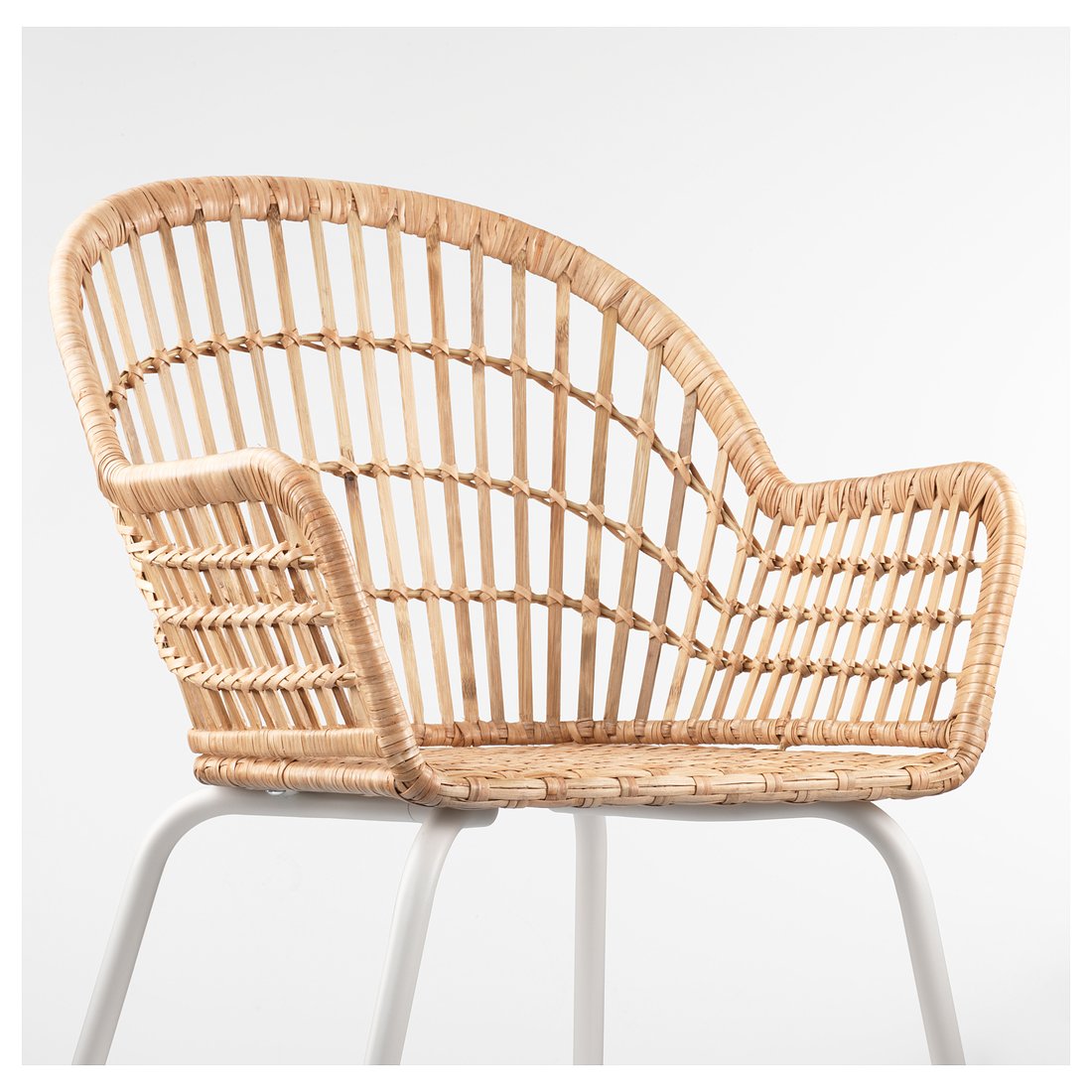 NILSOVE Armchair, rattan, white IKEA