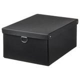 NIMM Storage box with lid, black, 9 ¾x13 ¾x6 "