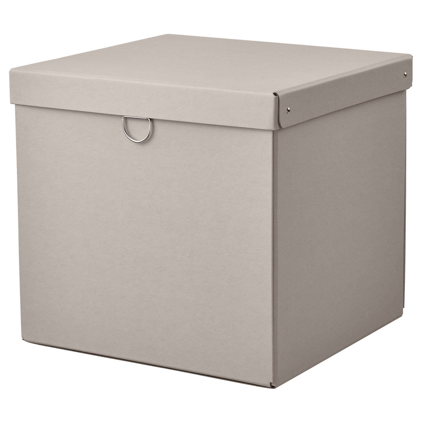 NIMM Storage box with lid - light grey-beige 12 ½x11 ¾x11 ¾ "