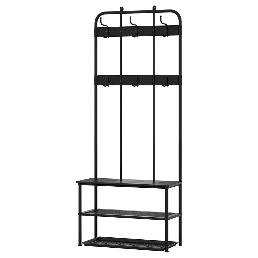 NIPÅSEN / BAGGMUCK Hallway furniture, set of 2, black/gray