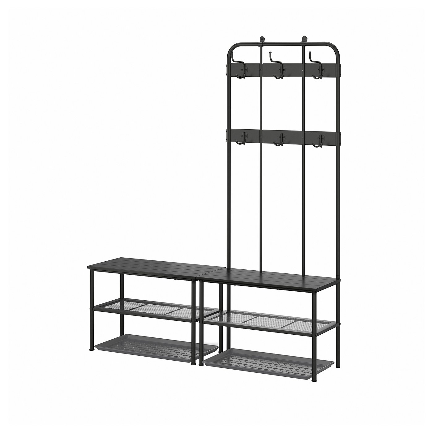 NIPÅSEN / BAGGMUCK hallway furniture, set of 4, black/gray - IKEA