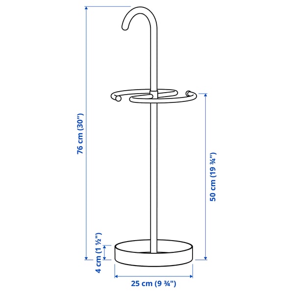 NIPÅSEN Umbrella stand, black, 30 "