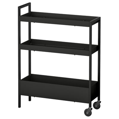 NISSAFORS Utility cart, black, 19 7/8x7 1/2x26 3/8 "