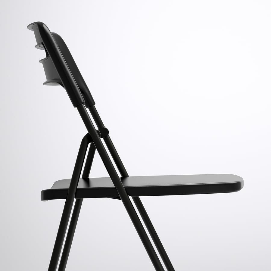 NISSE Folding chair, black IKEA