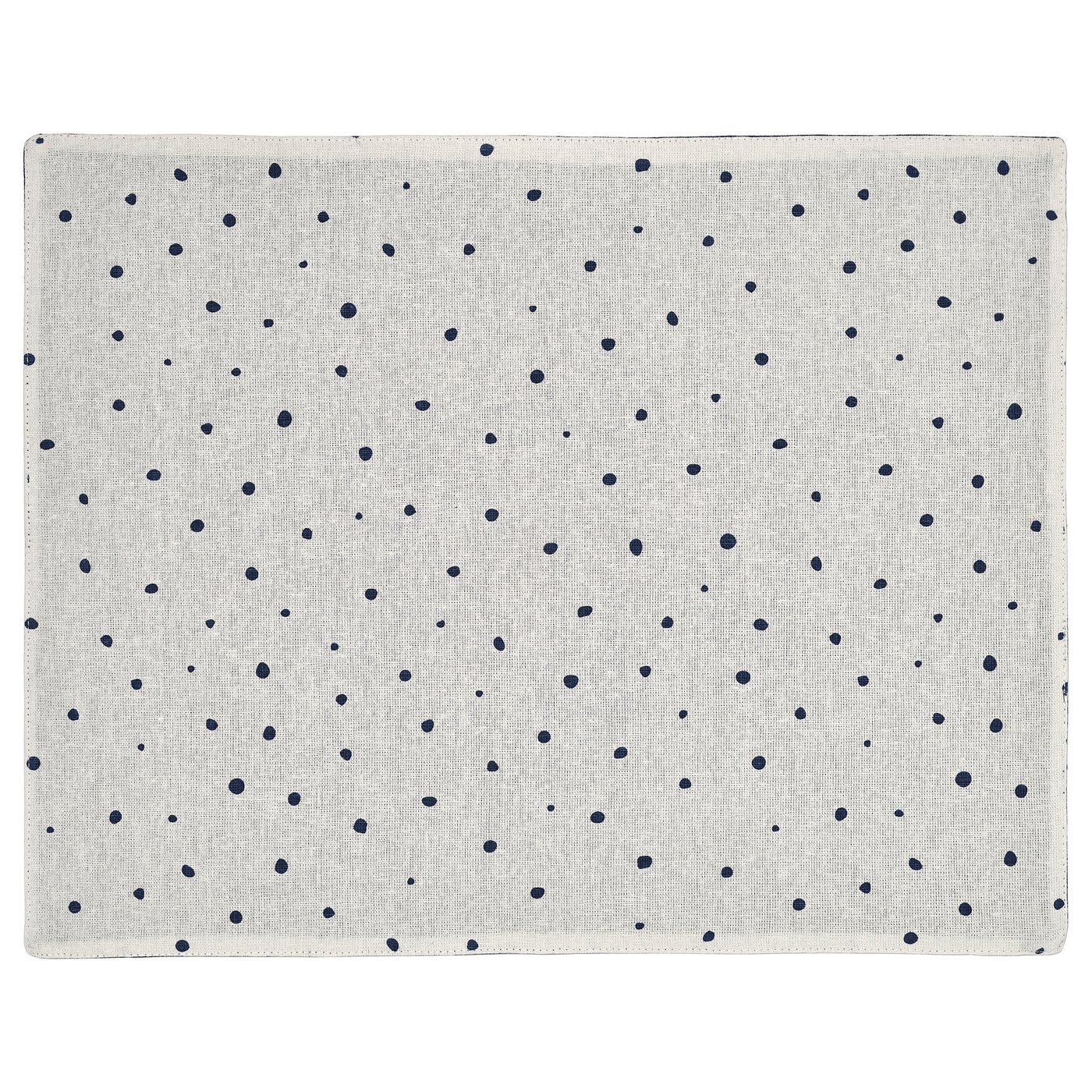 Place Mat, White/Dark Blue