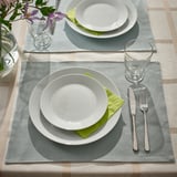 NISSÖGA Place mat, white/light blue, 17 ¾x13 ¾ "