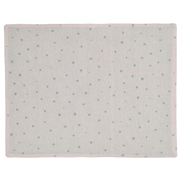 NISSÖGA Place mat, white/light blue, 17 ¾x13 ¾ "