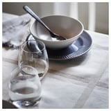 NISSÖGA Tablecloth, beige/white, 57x94 "