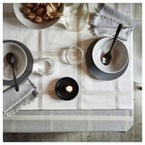 NISSÖGA Tablecloth, beige/white, 57x94 "