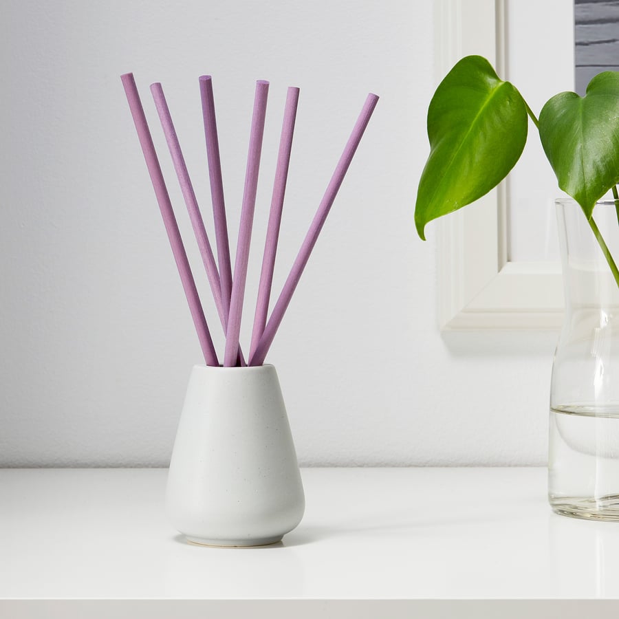 NJUTNING Vase and 6 scented sticks, Lavender bliss/lilac IKEA