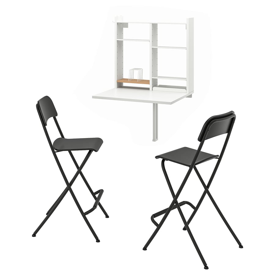 NORBERG / FRANKLIN table and 2 chairs, white/black - IKEA