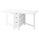 IKEA NORDEN white drop-leaf table with 6 drawers.