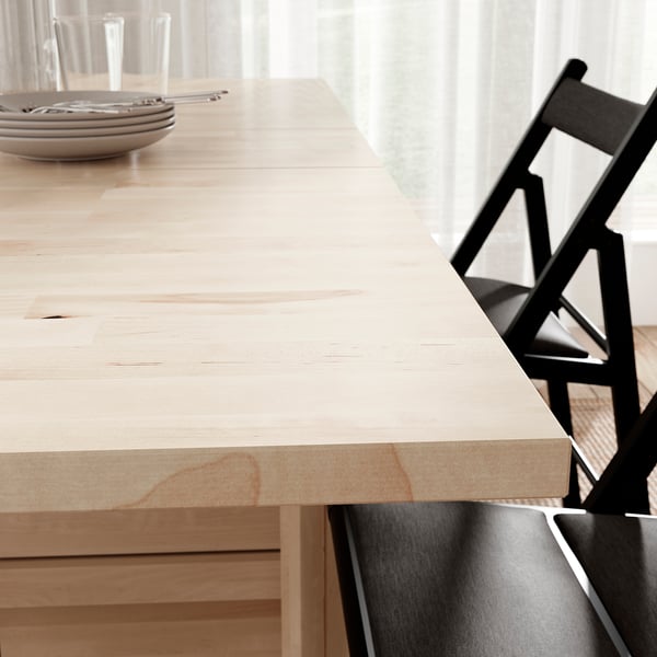 NORDEN Gateleg table, birch, 10 1/4/35/59 7/8x31 1/2 "