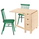 NORDEN / HÖGVED Table and 2 chairs, birch/green, 10 1/4/35/59 7/8 "