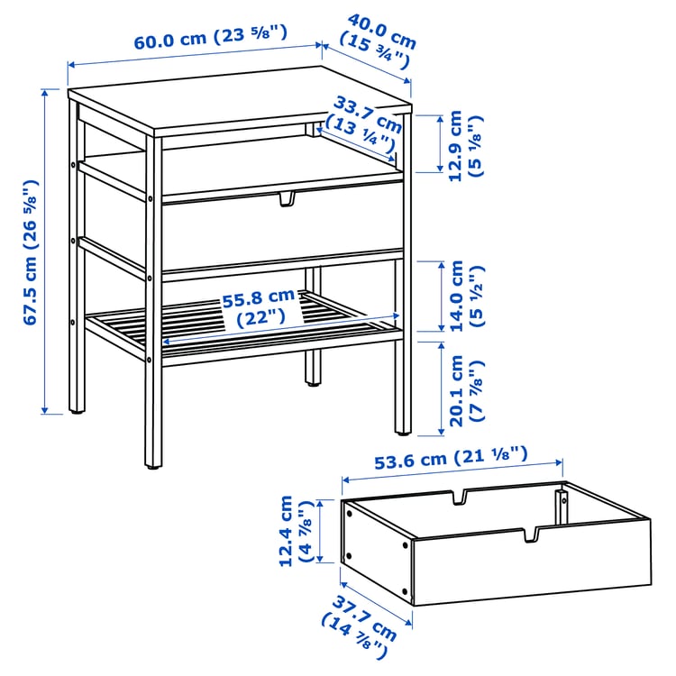 NORDKISA Nightstand, bamboo, Width 23 5/8" IKEA