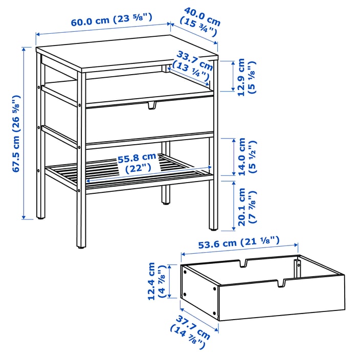 NORDKISA Nightstand, bamboo, Width 23 5/8" IKEA