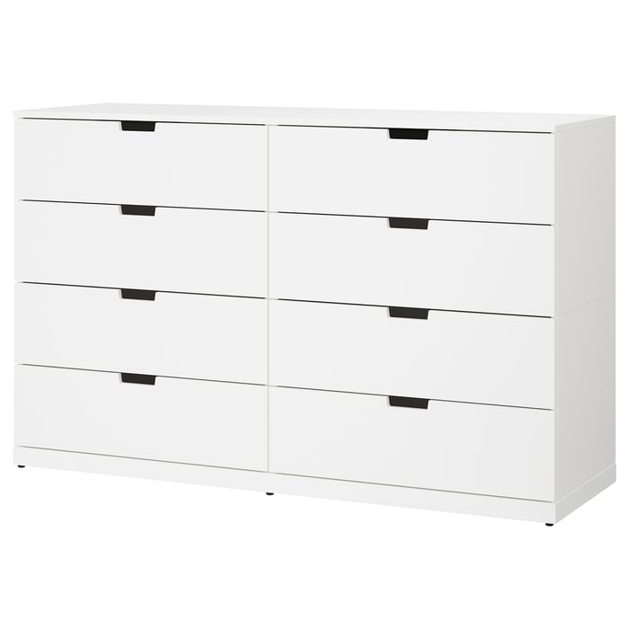 NORDLI 8drawer dresser, white, 63x39" IKEA