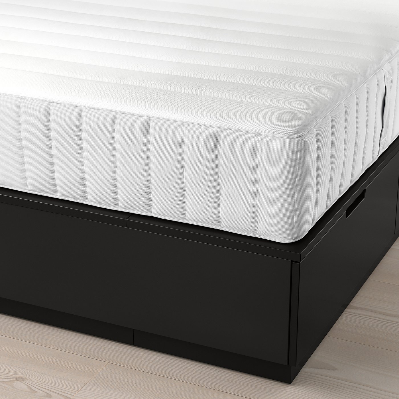 IKEA NORDLI ベッドフレーム + VALEVÅG マットレス NORDLI bed frame with storage and mattress, white/Valevåg