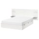 NORDLI white bed, modern design, six drawers, pristine look.