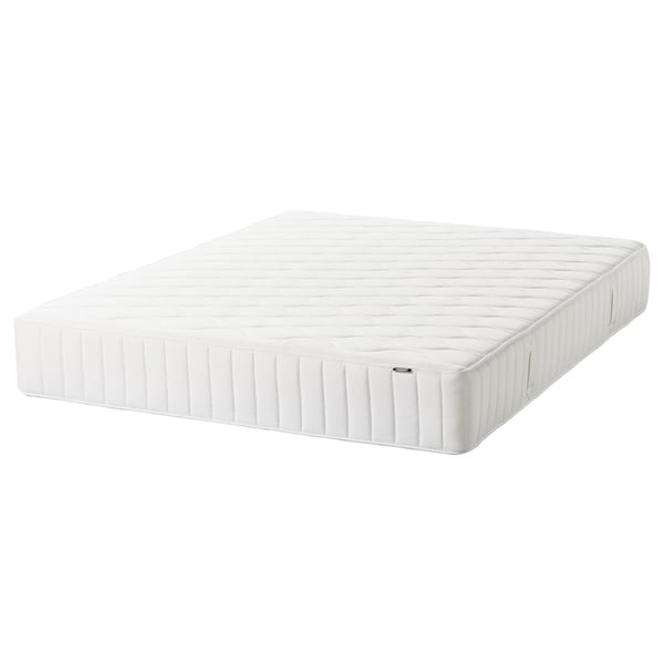 NORDLI Bed frame with storage and mattress, with headboard white/Vågstranda plush, King