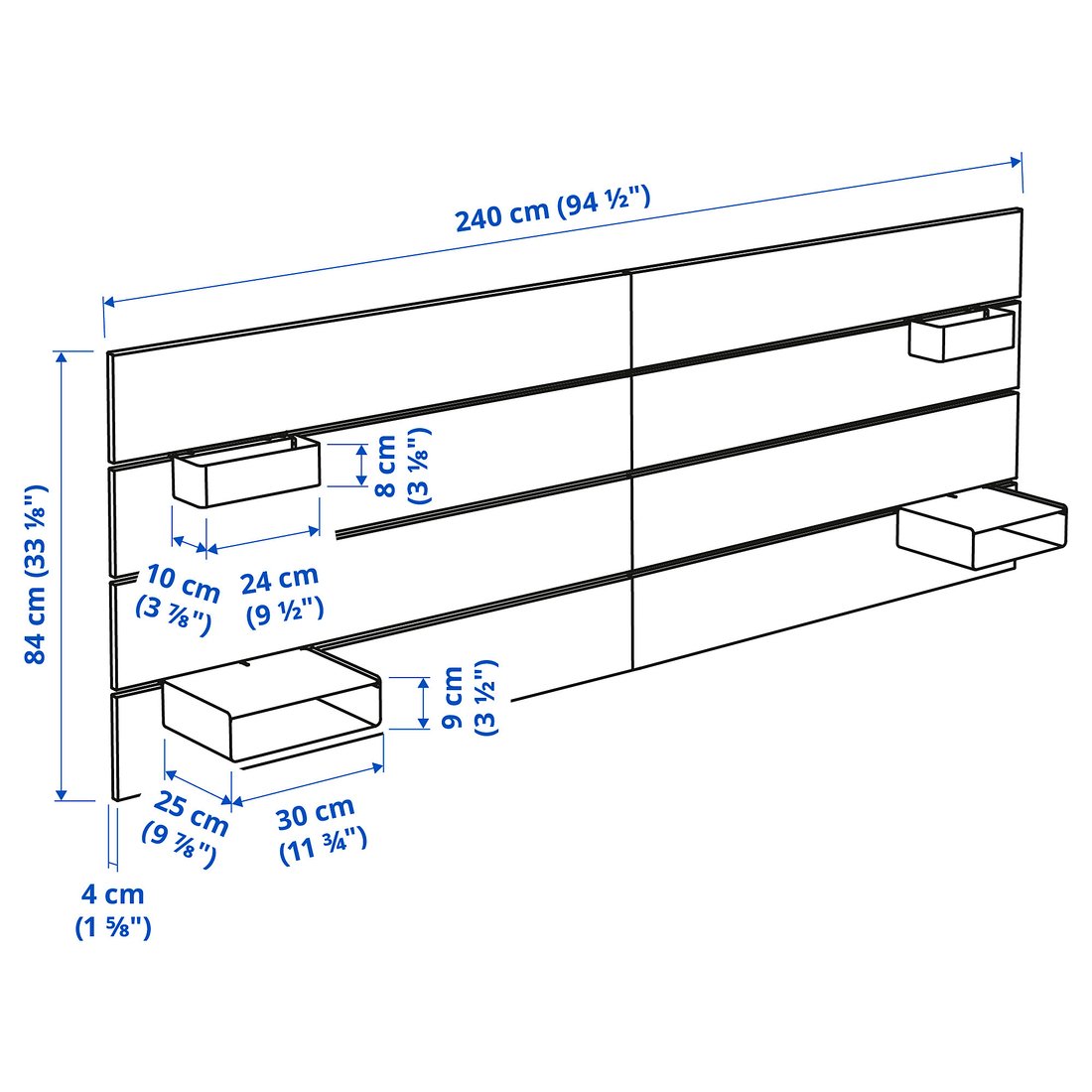 NORDLI Headboard, white, 55 1/8/63" IKEA