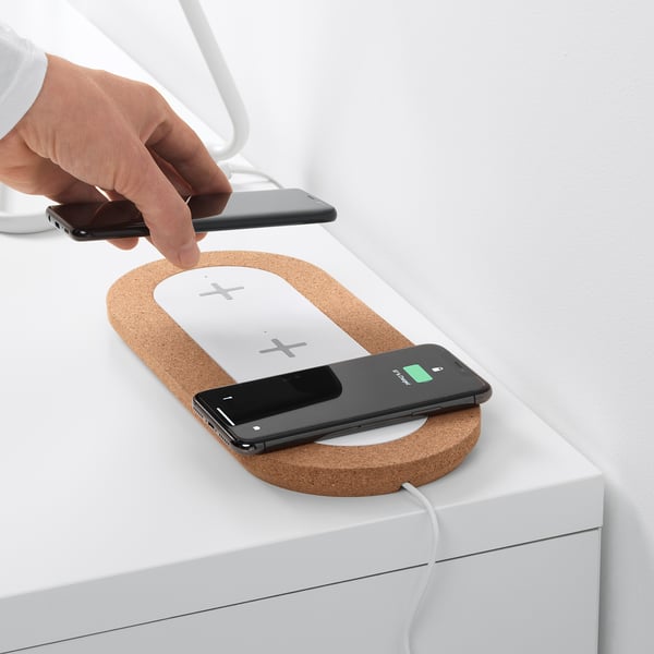 Nordmarke Triple Pad For Wireless Charging White Cork Ikea
