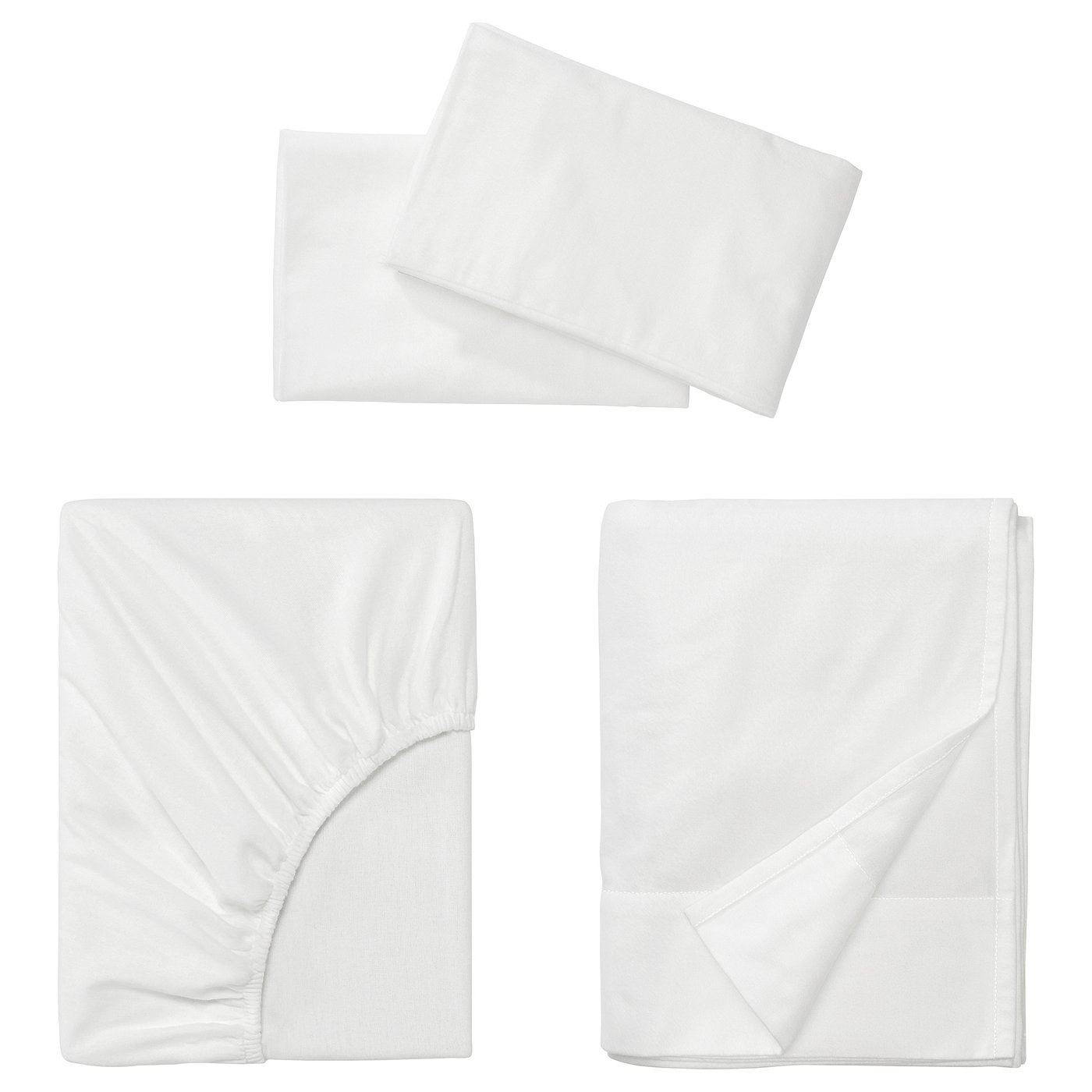 NORDRUTA sheet set, white, Queen - IKEA US