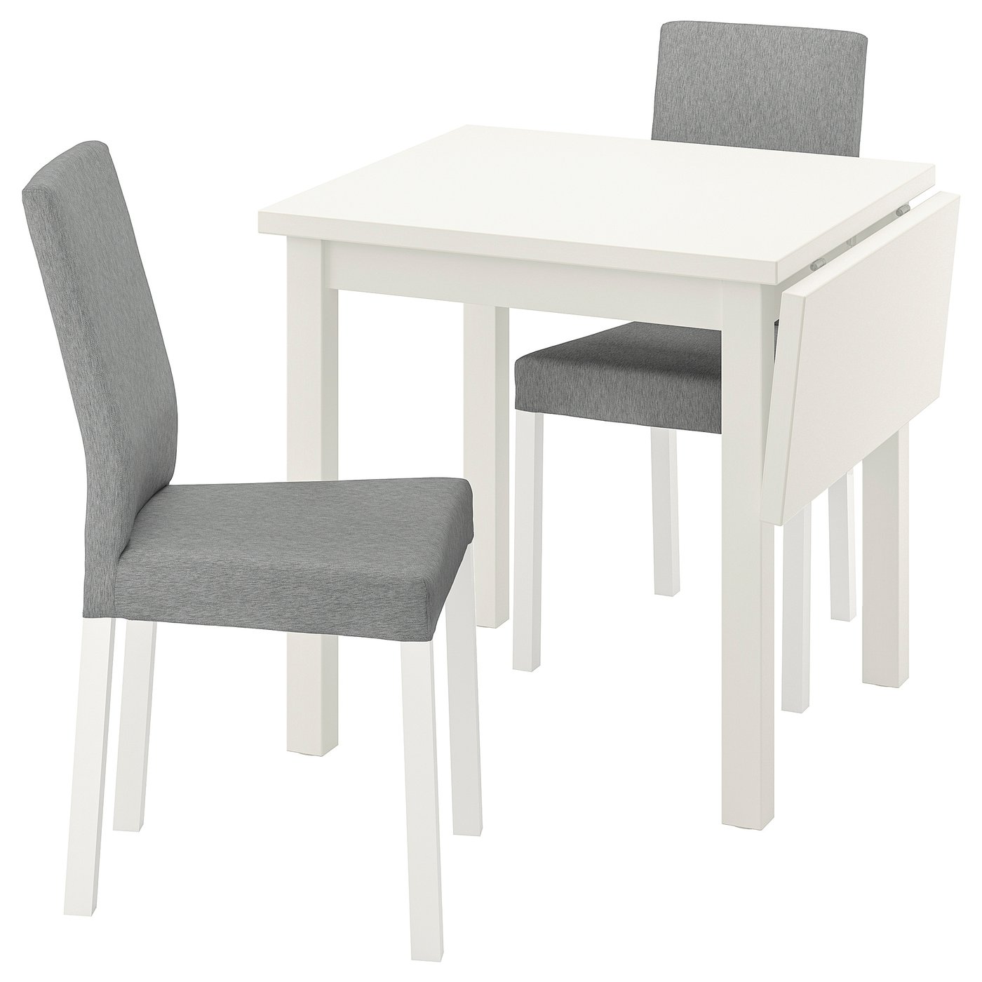 NORDVIKEN / KÄTTIL table and 2 chairs, white/Knisa light gray, 291