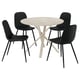 NORRMJÖLE / NORDMANSSKÄR Table and 4 chairs, marble effect beige/Bomstad black, 41 3/8 "