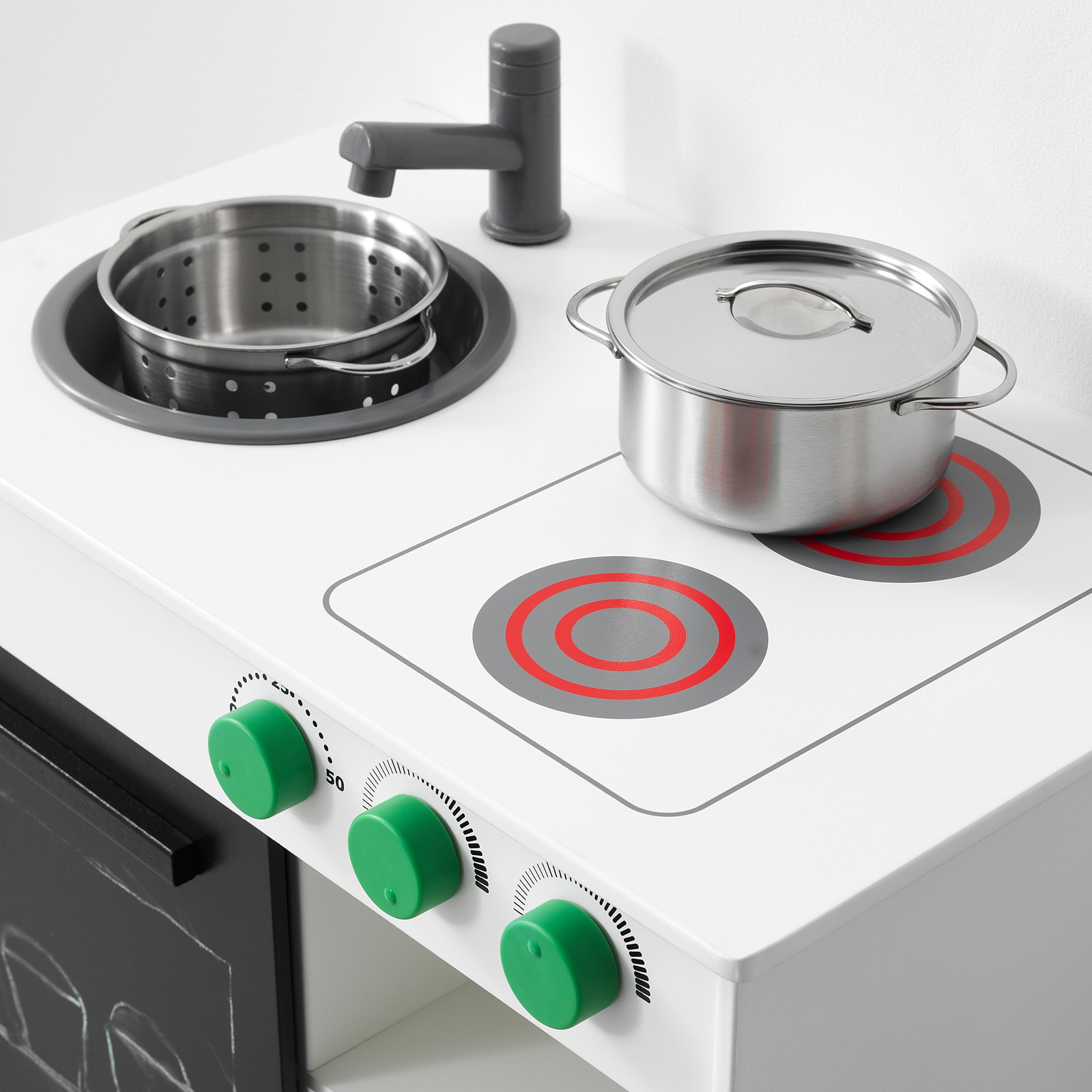 NYBAKAD Play kitchen with sliding door, white, 19 1/4x11 3/4x19 5/8" IKEA