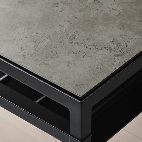 NYBODA Coffee table w reversible table top, dark gray concrete effect