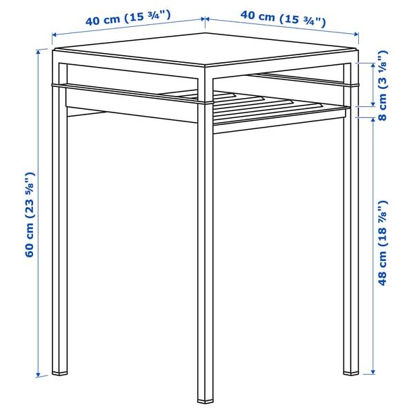 NYBODA Side table w reversible table top, dark gray concrete effect