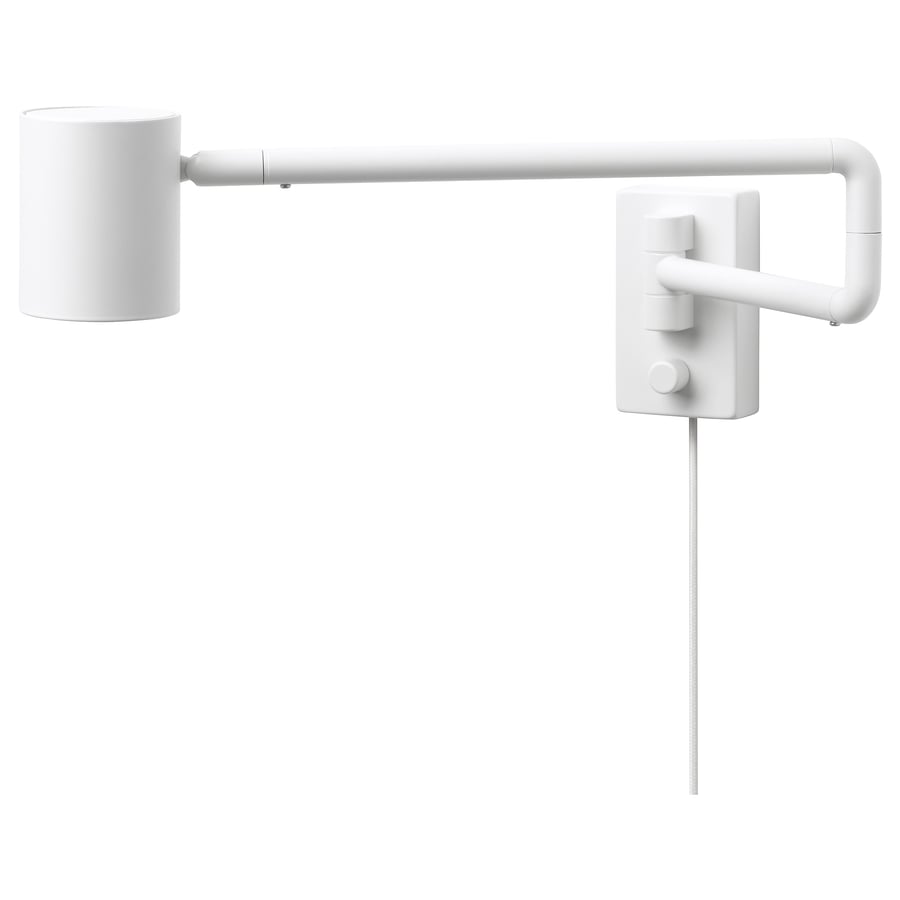 NYMÅNE wall lamp with swing arm, white IKEA