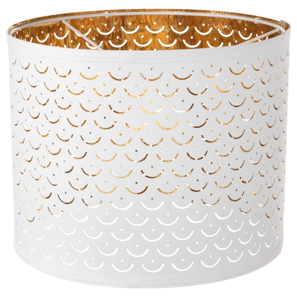NYMÖ Lamp shade, white, brass color, 13" - IKEA