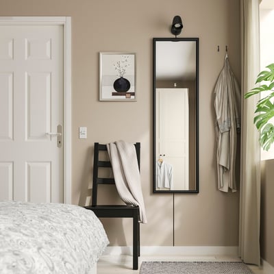 NYPONBUSKE Mirror, black, 15 3/4x53 1/8 "