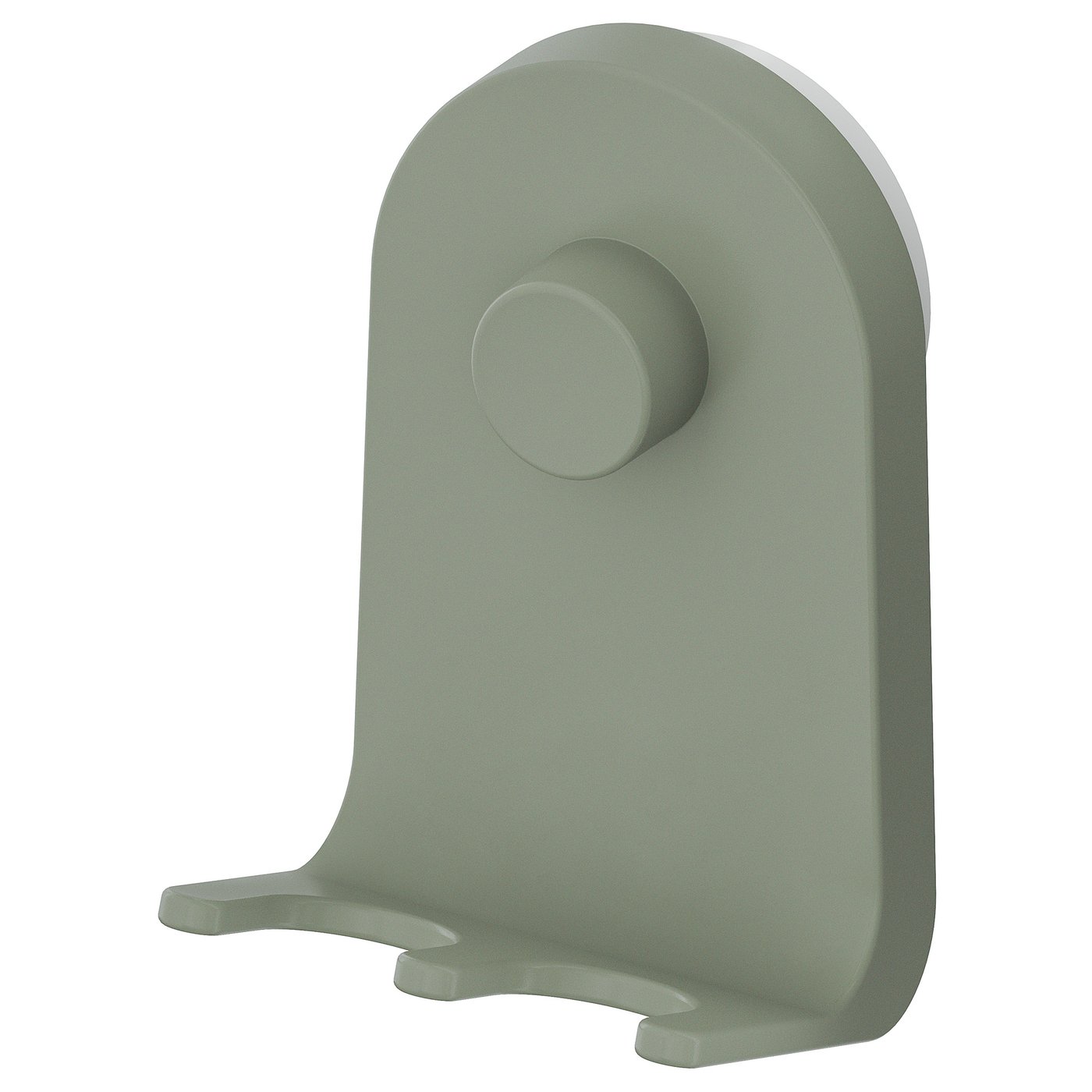 ÖBONÄS triple hook with suction cup, gray-green, 2 ¾x4 ¼