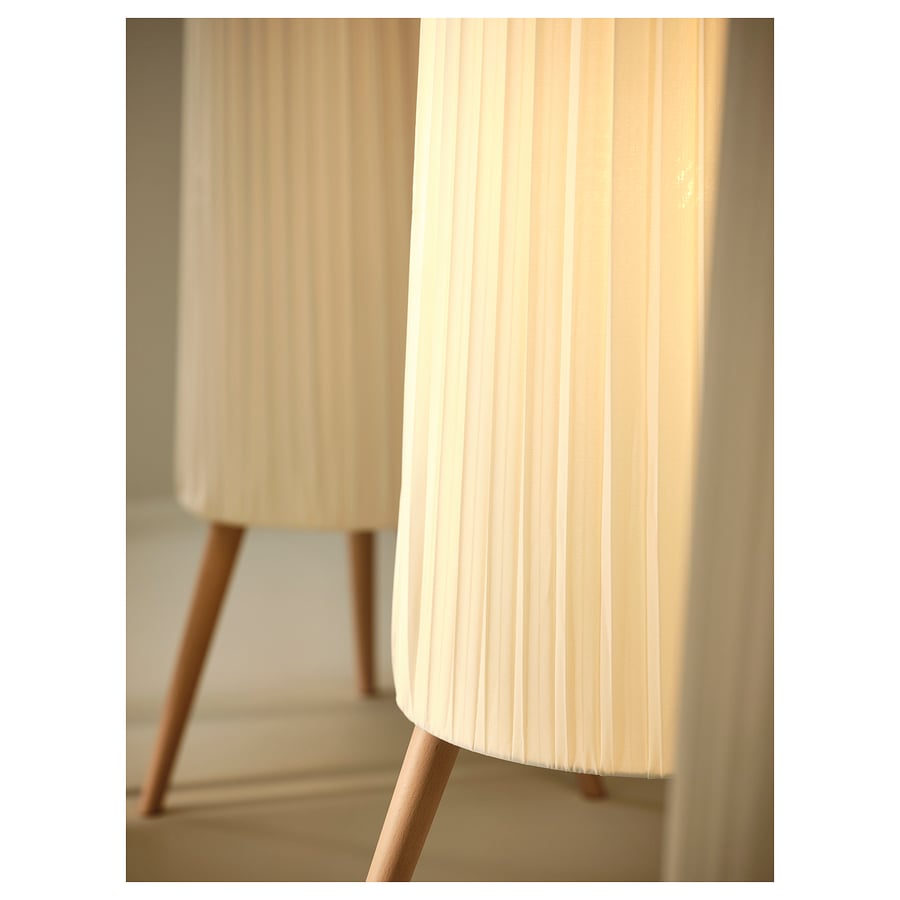 ÖKENSAND floor lamp, beech/white - IKEA