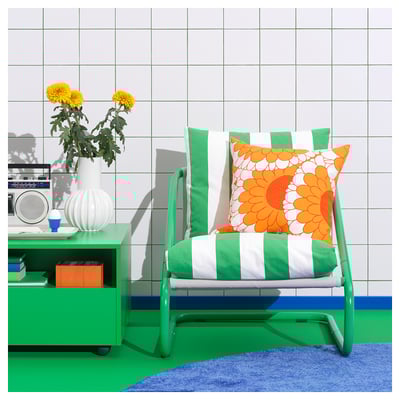 ÖNNESTAD Armchair, Radbyn white/green