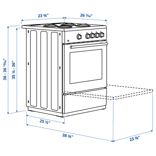 Illustration with measurements for the product: ÖRMINGE.