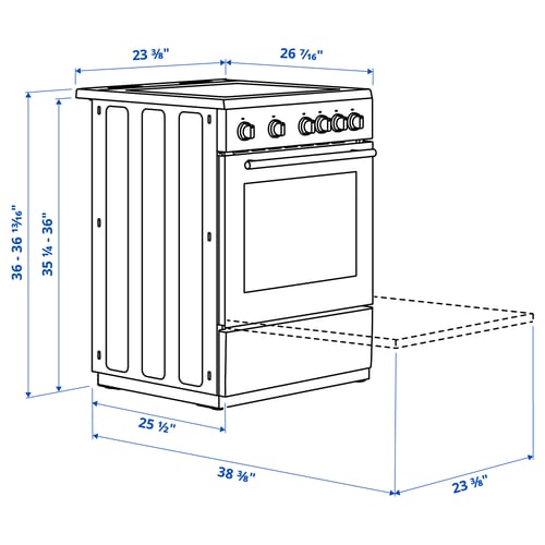 Illustration with measurements for the product: ÖRMINGE.