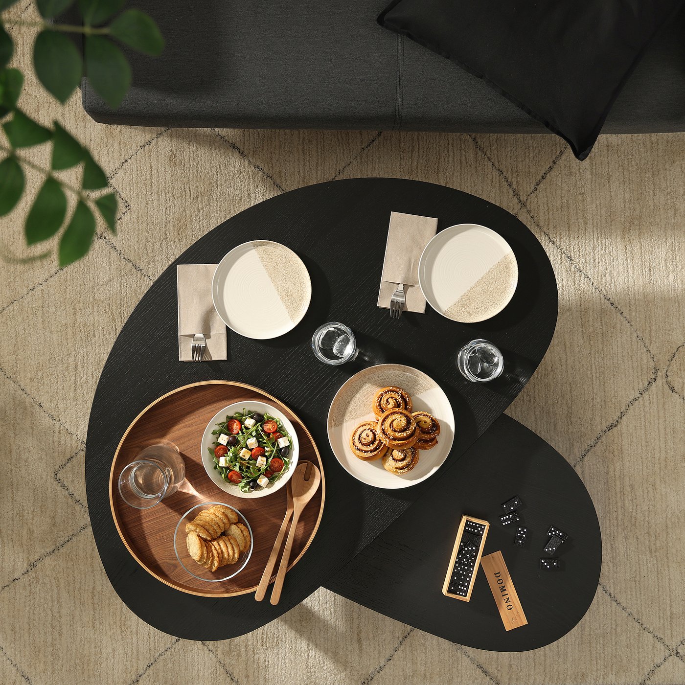 ÖRTRÄSK nesting tables, set of 2, black ash veneer - IKEA